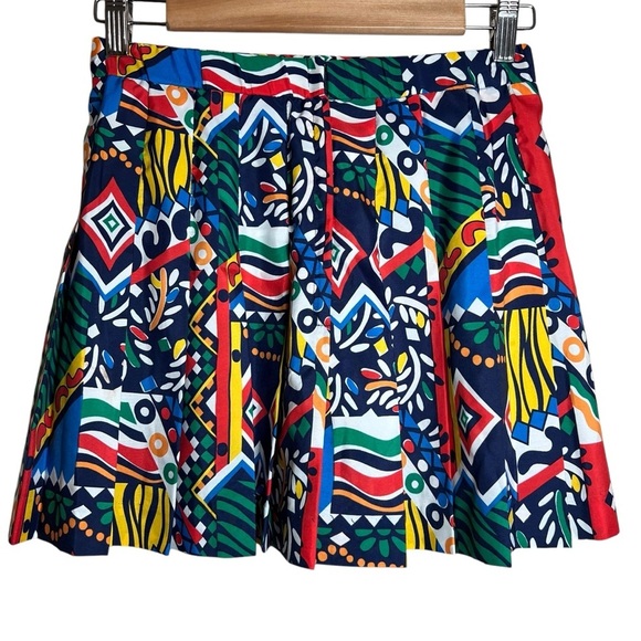 VTG Lily’s Beverly Hills Pleated Mini Skirt Tennis Colorful Retro 80s Size XS/S - Picture 2 of 6
